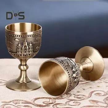 Бокал для вина, 40 мл, в китайском стиле, противоскользящий, из цинкового сплава, классическая металлическая чашка для вина, маленький бокал ручной работы, украшение для дома