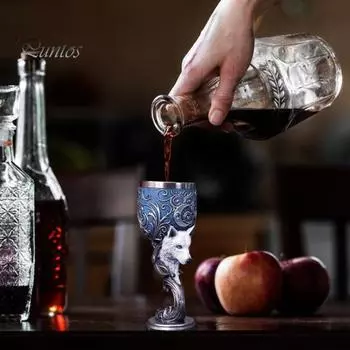 Бокал для вина «Дракон», кубок для кошки, кубок из нержавеющей стали, смола, готический, мрачный, Хэллоуин, декоративный бар, виски, коктейль, стаканы для пива, вина B