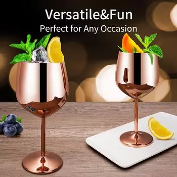 Бокал для вина Highball Bar из нержавеющей стали Модный креативный процесс шлифования Прочный бокал для шампанского 2pcs