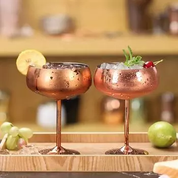 Бокал для вина из нержавеющей стали с широким горлом, удобная ручка, устойчивый к изгибу, прочный бокал для шампанского-купе серебряный