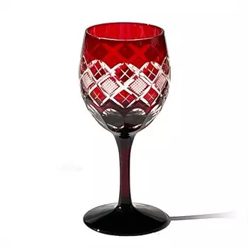 Бокал для вина Kobo Edo Kiriko Yarai Fish Crest TB90408R Деревянная коробка Сделано в Японии [официальный Taimuro] (красный) красный