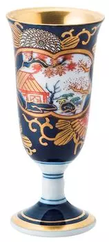 Бокал для вина в стиле Ринпа, магазин Arita Ware Shobido, Ко-Имари (Маленький) С-3058