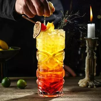 Бокалы для коктейлей Grimace Modern Bar Tiki на 14,2 унции, идеально подходят для экзотических коктейлей, коктейлей в гавайском стиле, тропических островных напитков