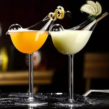 Бокалы для вина Birdie, 2 шт., 6,8 унции — прозрачные стеклянные бокалы для бара, паба, клуба, ресторана, домашнего использования — креативные фужеры для шампанского для летней посуды