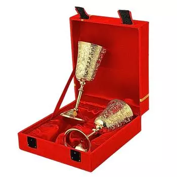 Бокалы для вина из латуни, кубок-чаша из металла, фужеры для шампанского, для свадьбы пары, Дивали, корпоративных клиентов - набор из 2 шт. с рисунком тюльпана