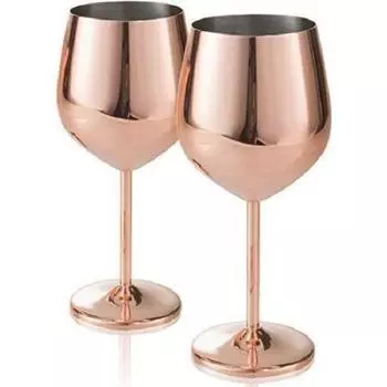 Бокалы для вина из нержавеющей стали на ножке, Небьющиеся бокалы-кубки с медным покрытием, Премиальный подарок для мужчин