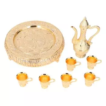 Бокалы для вина в золотом европейском стиле, набор для вина, металлический маленький бокал для вина, кувшин для вина, диспенсер для вина L