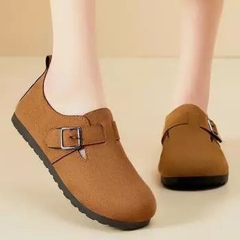 Boken shoes женские весенние новые ретро универсальные ленивые шапочки с плоской подошвой и одной педалью полиуретановые однобортные туфли с мягкой подошвой 36