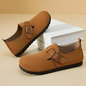 Boken shoes женские весенние новые ретро универсальные ленивые шапочки с плоской подошвой и одной педалью полиуретановые однобортные туфли с мягкой подошвой 36