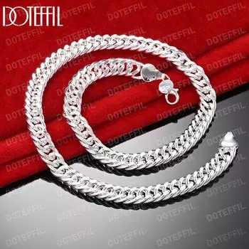 Боковая цепочка 10 мм ожерелье подарок на вечеринку серебряный цвет модные украшения с подвесками 50cm