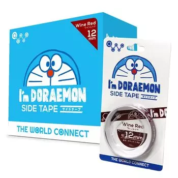 Боковая лента для настольного тенниса The World Connect TWC DORAEMON, цвет: винно-красный, 10 мм, 20 комплектов, коробка. Я вино красного