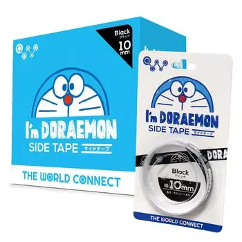 Боковая лента для настольного тенниса The World Connect TWC DORAEMON, черная, 8 мм, 20 комплектов, коробка. Я чёрный