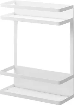 Боковая магнитная стойка для хранения белья для стиральной машины Yamazaki Jitsugyo, 2 яруса, белая, ширина 28 см, высота 40 см, стойка для белья, вмещает сменные насадки большой емкости 1800, диаметр 11,5 см белый