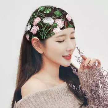 Боковая нескользящая повязка с цветком для девочек, корейская повязка на голову, головной убор для мамы, модные ленты для волос, женская кружевная повязка на голову