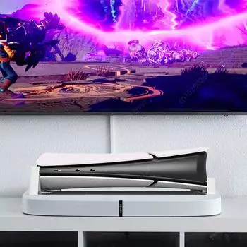 Боковая подставка для PS5 Slim Disc и Digital Edition, горизонтальная подставка для экономии места с противоскользящим покрытием MadsHost Rack Storage Holder