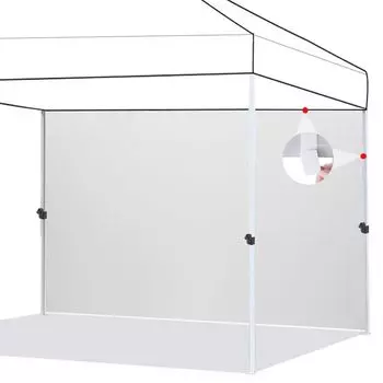 Боковая простыня ToopTapu для сиденья тента из брезента, водонепроницаемая брезентовая простыня с липучкой, простая в установке, водонепроницаемая для боковой простыни тента из брезента, козырек с полным клапаном белый