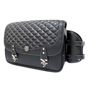 Боковая сумка для мотоцикла с ромбовидной строчкой, держатель для напитков с чехлом от дождя, простой замок, емкость 15 л, регулируемое полное покрытие, водонепроницаемая синтетическая кожа, оригинал