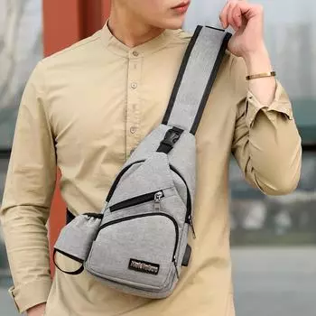 Боковая сумка новая сумка через плечо зарядка спортивная нагрудная сумка на открытом воздухе косая сумка usb мужская боковая сумка через плечо синий