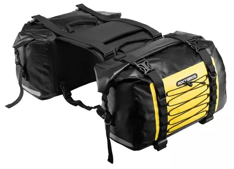 Боковая сумка ROCKBROS, водонепроницаемая сумка для мотоцикла, 62 л, комплект для левой и правой стороны, легко устанавливается, износостойкая сумка для мотоцикла, походная (желтый) жёлтый