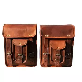 Боковая сумка Седельные сумки Седельные сумки Сумка для мотоцикла Коричневая кожаная сумка 2 сумки 9 x 11 x 4 in коричневый