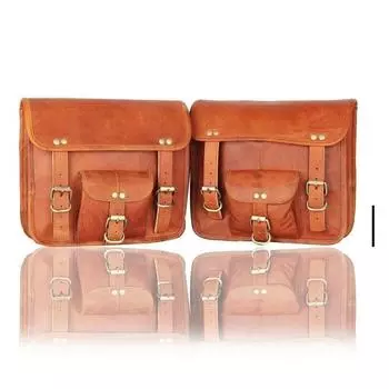 Боковая сумка Седельные сумки Седельные сумки Сумка для мотоцикла Коричневая кожаная сумка 2 сумки 11 x 9 коричневый