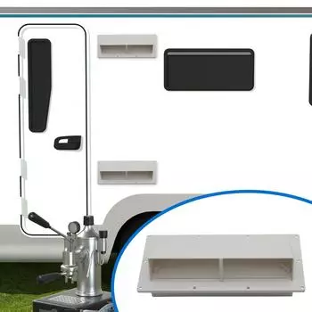 Боковая вентиляция с низким уровнем шума для автодома, прицепа, боковая вентиляция с винтами, крышка вентиляционного отверстия для вытяжки для автофургона для прицепа-кемпера чёрный