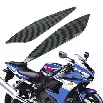 Боковая вставка топливного бака мотоцикла, крышка обтекателя, отделка для YAMAHA YZF YZ-F R6 2003-2005, окрашенная из углеродного волокна