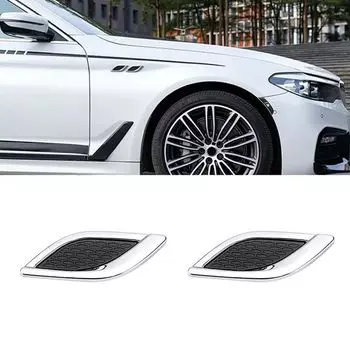 Боковая вытяжка Модифицированные аксессуары 3D-наклейка на автомобиль Наклейка с жабрами акулы Украшение для автомобильной доски в виде листа серебряный