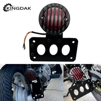 Боковое крепление для мотоцикла, красный стоп-сигнал с держателем номерного знака для Harley Sportster XL Dyna Bobber Tail Light