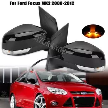Боковое зеркало заднего вида для Ford Focus Mk2 2008 2009 2010 2011 2012, стекло с электрическим подогревом, указатель поворота, автомобильные аксессуары left A