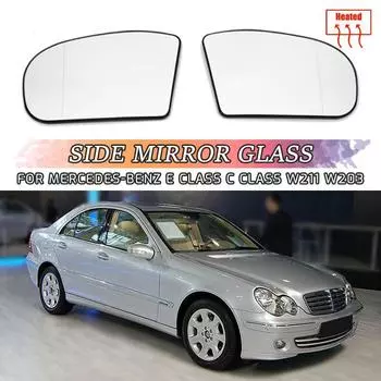 Боковое зеркало заднего вида, стеклянный обогреватель, противотуманное размораживание, дверное крыло, зеркальный лист для Mercedes-Benz E, C-Class W211 W203 01-07