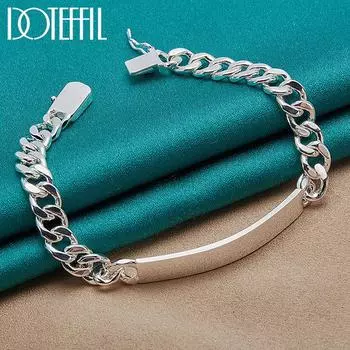 Боковой браслет 8 мм из стерлингового серебра 925 пробы, подарок для вечеринки, очаровательные ювелирные изделия 20cm