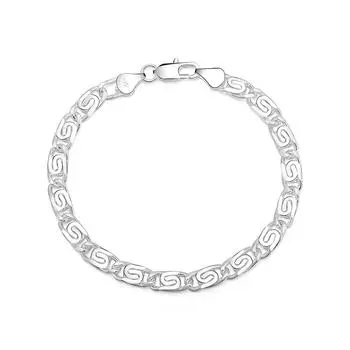 Боковой браслет из стерлингового серебра 925 пробы, модные украшения 20CM