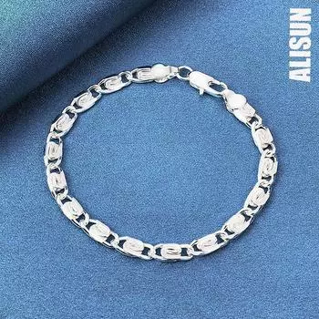 Боковой браслет из стерлингового серебра 925 пробы, модные свадебные украшения 20CM