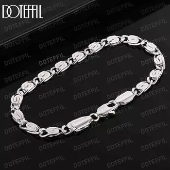 Боковой браслет из стерлингового серебра 925 пробы, модные свадебные украшения 20CM