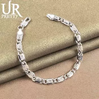 Боковой браслет из стерлингового серебра 925 пробы, модные свадебные украшения 20CM