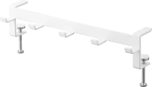 Боковой крючок Yamazaki Jitsugyo для стола, белый x D7 x регулировка, крючок для модернизации стола Tower Desk, вешалка для сумок 1576 (Ямадзаки) Ш30.5 В7~11см (Включая винты) белый