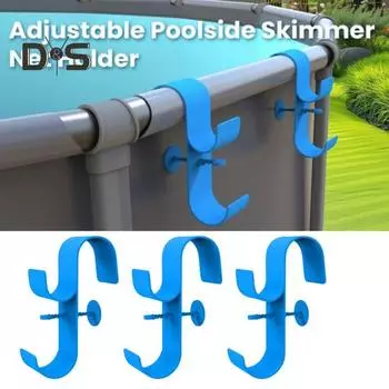 Боковой крюк для бассейна Регулируемый скиммер для листьев у бассейна Держатель щеток Прочный пластиковый надземный вешалка для столба для бассейна Инструменты Аксессуары для бассейна серый