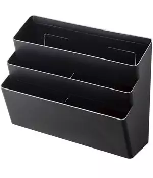 Боковой магнитный карман для хранения на холодильник Yamazaki Jitsugyo, 3 яруса, черный, приблизительно. 32X13X24.5см Башня 4497