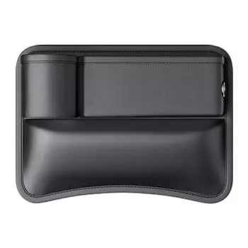 Боковой ящик для хранения вещей Органайзер для щелей в сиденье автомобиля Master/Copilot Кошелек для ключей, карт, телефона Карман для хранения Многофункциональный кожаный ящик для хранения в щелях сиденья чёрный