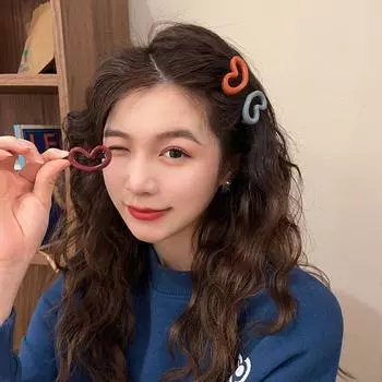 Боковой зажим для волос Заколка для волос в форме сердца Аксессуары для волос Y2K Заколки для волос в корейском стиле Шпилька для волос серый