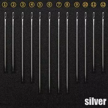 Боковые открывающиеся 12 шт., иглы разных размеров из нержавеющей стали, бытовые ручные инструменты, швейные аксессуары, аксессуары 12Pcs/Set золотой