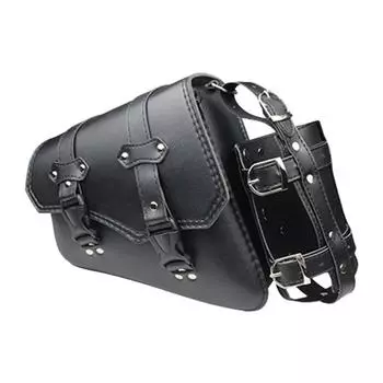 Боковые седельные сумки для мотоцикла, боковая сумка для хранения седла для мотоцикла, водонепроницаемая кожаная сумка для инструментов для мотоцикла с держателем для бутылки