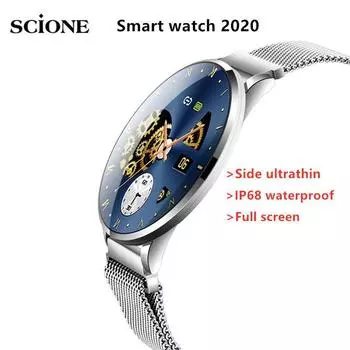 Боковые ультратонкие умные часы с круглым экраном, фитнес-трекер, монитор сердечного ритма, IP68, водонепроницаемые умные часы для женщин и мужчин, Android