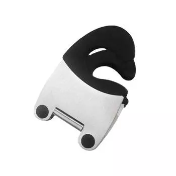 Боковые зажимы для кастрюли, противоскользящий зажим для держателя ложки, удобные кухонные гаджеты, резиновые вставки для сковороды, кухонный инструмент красный