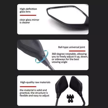 Боковые зеркала для мотоцикла, 2 шт., безопасное зеркало заднего вида, вращающееся на 360 градусов, зеркало для мотоцикла, прочное, с четким обзором, заднего вида зелёный