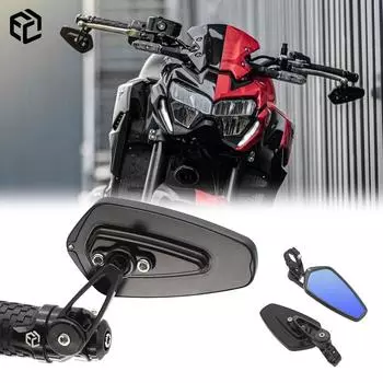Боковые зеркала заднего вида для мотоцикла, складные зеркала для KAWASAKI Z800 Z900 Z900RS ZH2 Z1000R Z400, алюминиевый мотоцикл с ЧПУ чёрный