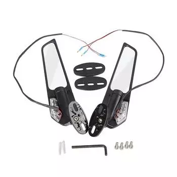 Боковые зеркала заднего вида для мотоцикла Wind Wing Регулируемое вращающееся боковое зеркало для Kawasaki ZX6R ZX10R ZX12R Ninja 250 300 650 H2 H4