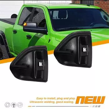 Боковые зеркала заднего вида с янтарными дымчатыми светодиодными указателями поворота для dodge ram 1500250035002010-2017