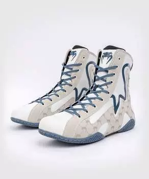 БОКСЕРКИ Venum Elite Monogram – БЕЛЫЙ/СИНИЙ